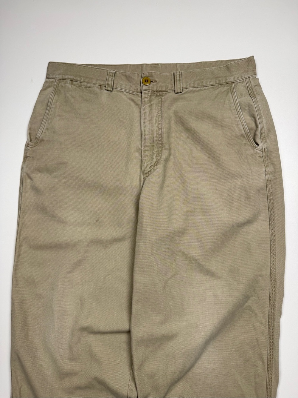 Vintage Patagonia Cotton Twill Chino Pants Mens W36 Khaki 90s Flat Front - Picture 6 of 11